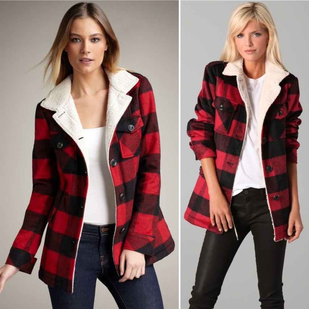 Torn By Ronny Kobo Taylor Lumberjack Jacket With Sherpa Collar